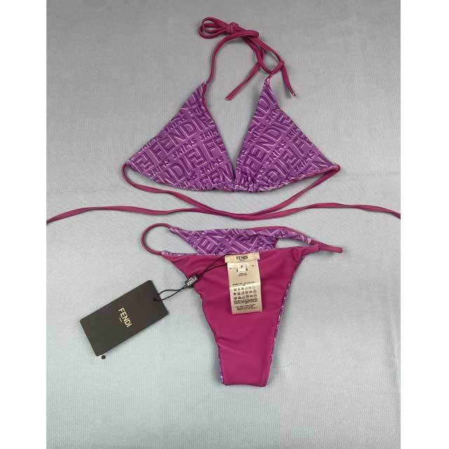 Letter Print Strappy Bikini