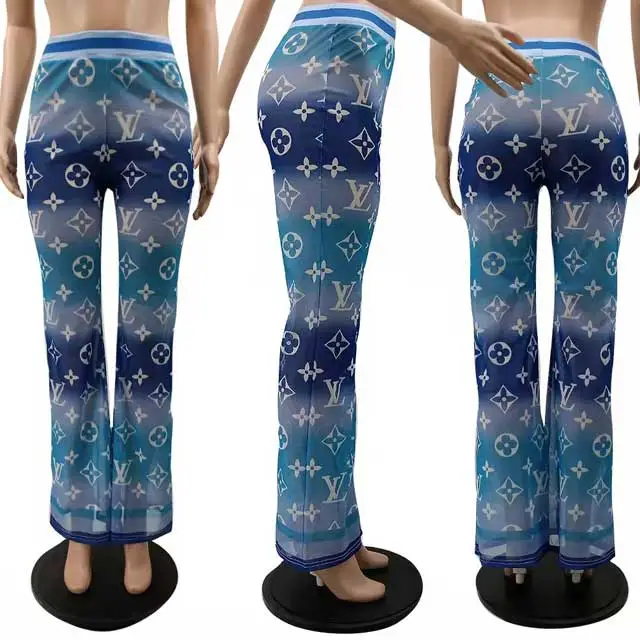 Printed Mesh Bell Pant