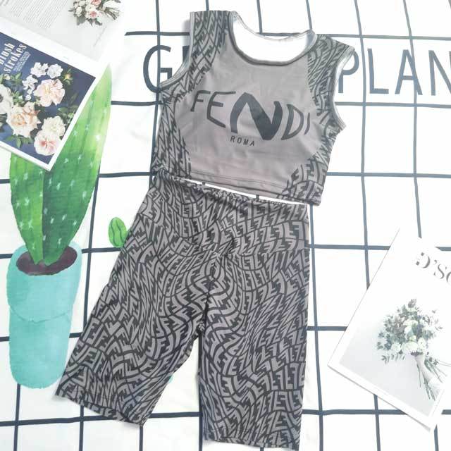 Printed Sleeveless Top Tracksuit Set