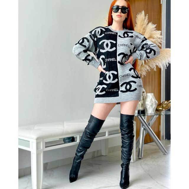 Color Block Sweater Dress