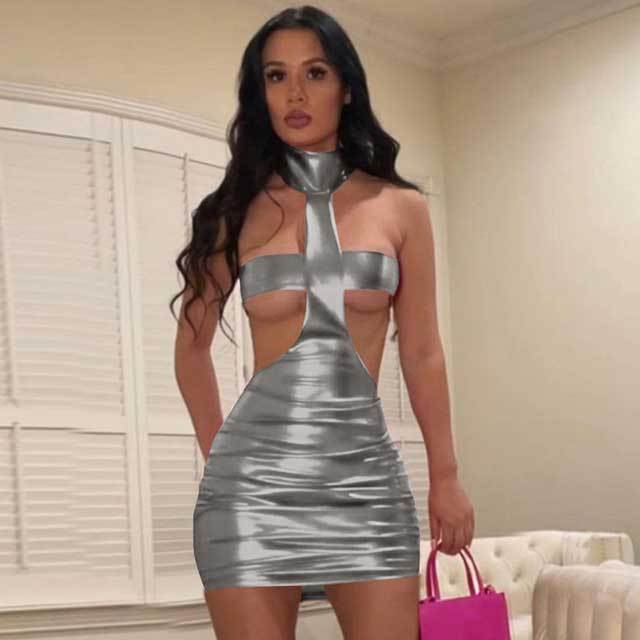 Hollow Out Choker Bodycon Dress