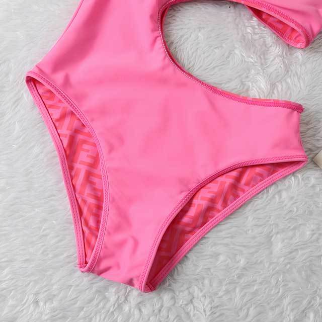 Printed Single Shoulder Hollow Out One Piece