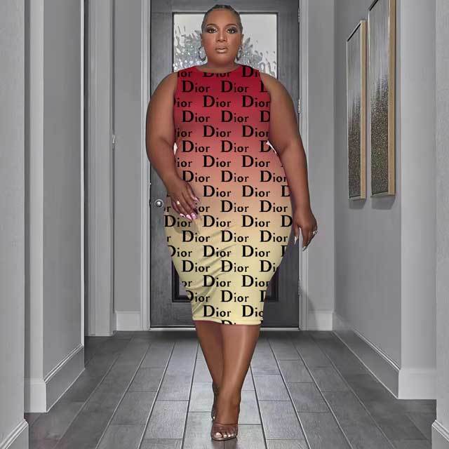 Plus Size Printed Bodycon Dress