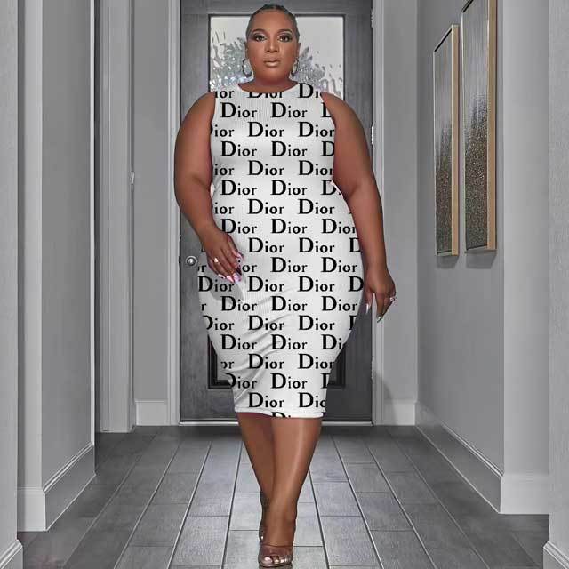 Plus Size Printed Bodycon Dress