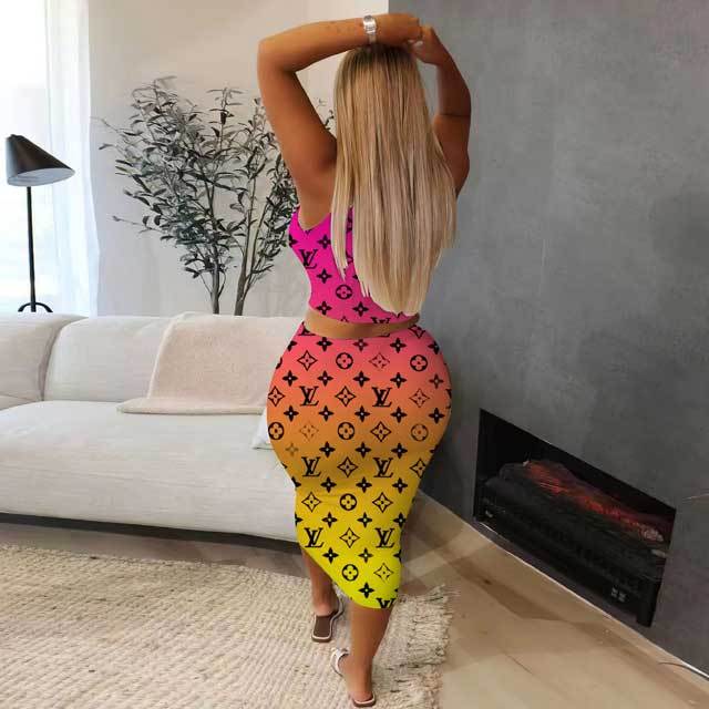 Printed Bodycon Skirt Set