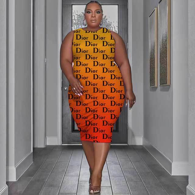 Plus Size Printed Bodycon Dress