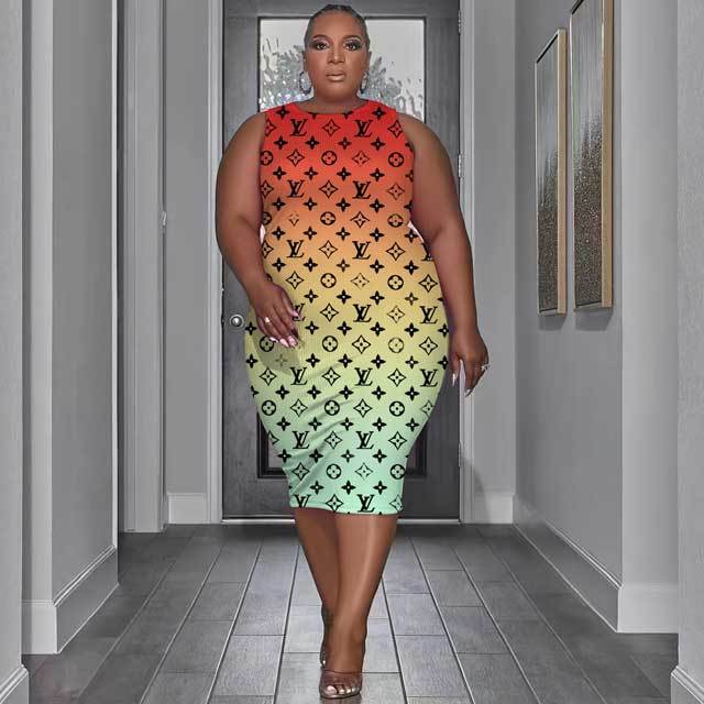 Plus Size Printed Bodycon Dress