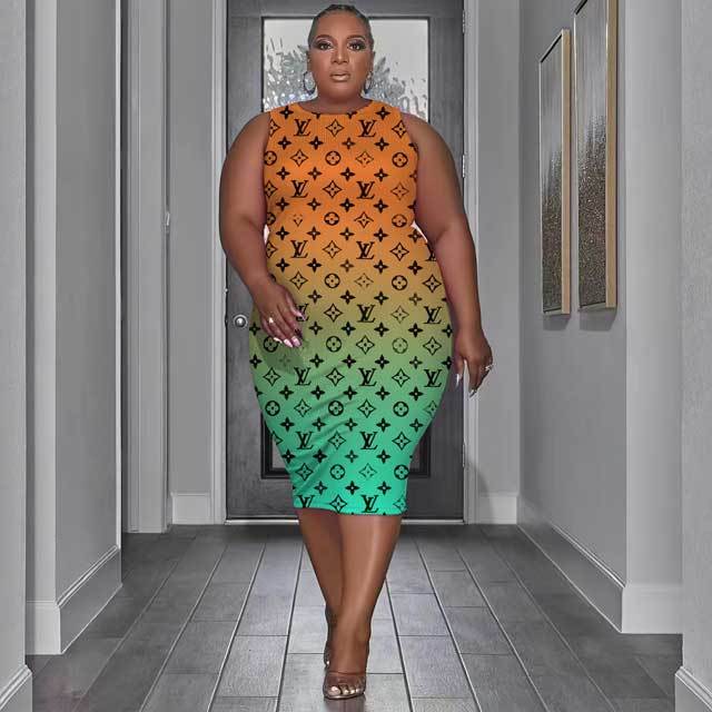 Plus Size Printed Bodycon Dress