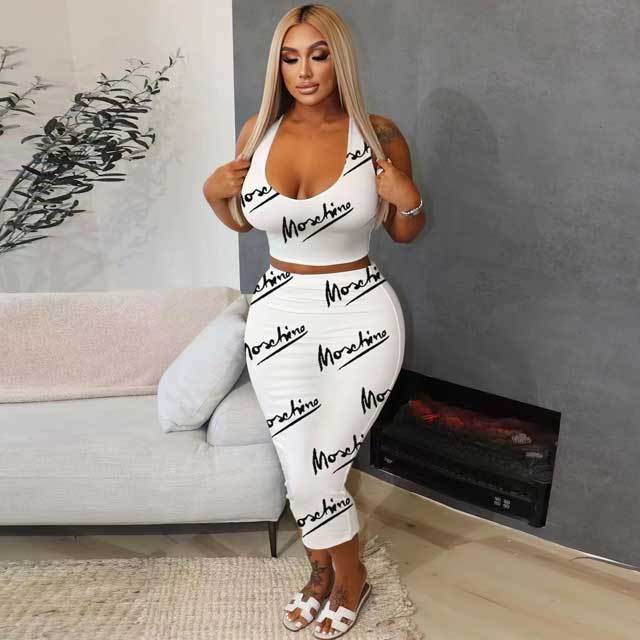 Printed Bodycon Skirt Set