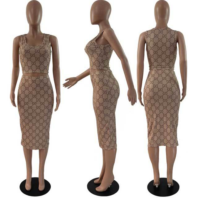 Printed Bodycon Skirt Set
