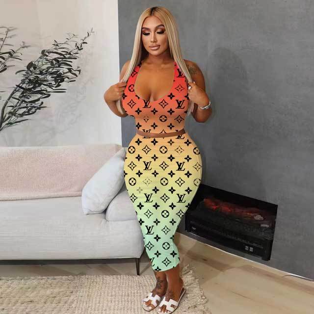 Printed Bodycon Skirt Set