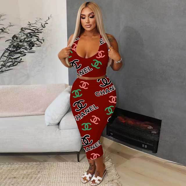 Printed Bodycon Skirt Set