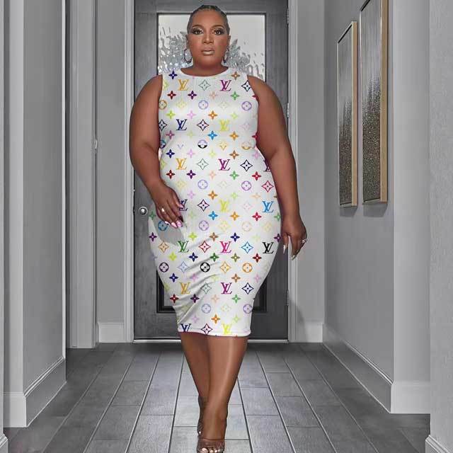 Plus Size Printed Bodycon Dress