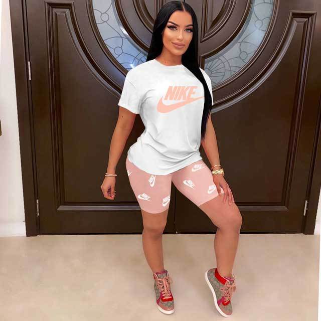 Letter Print Casual Women Short Set