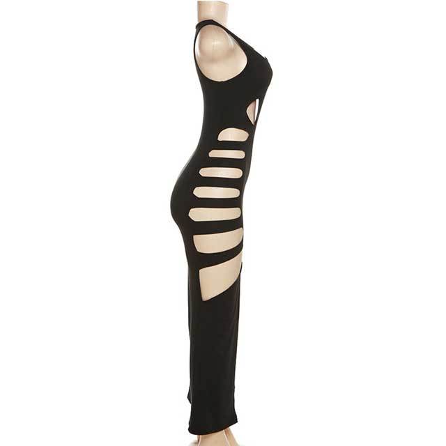 Hollow Out Slit Maxi Dress