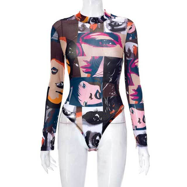 Graphic Mesh Bodysuit