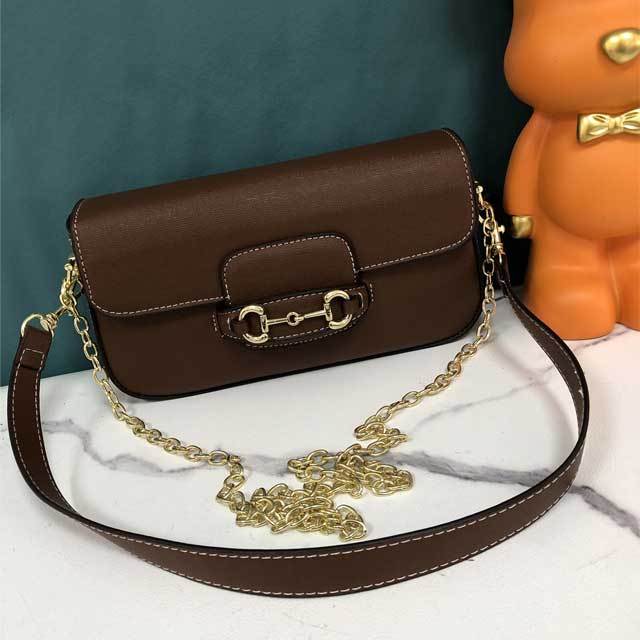 Gold Chain Leather Women Shoulder Bag