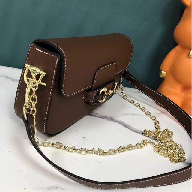 Gold Chain Leather Women Shoulder Bag