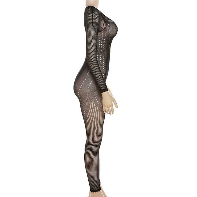 Knit Hollow Out Lingerie Jumpsuit