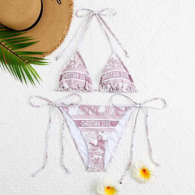 Chic Print Strappy Bikini Set