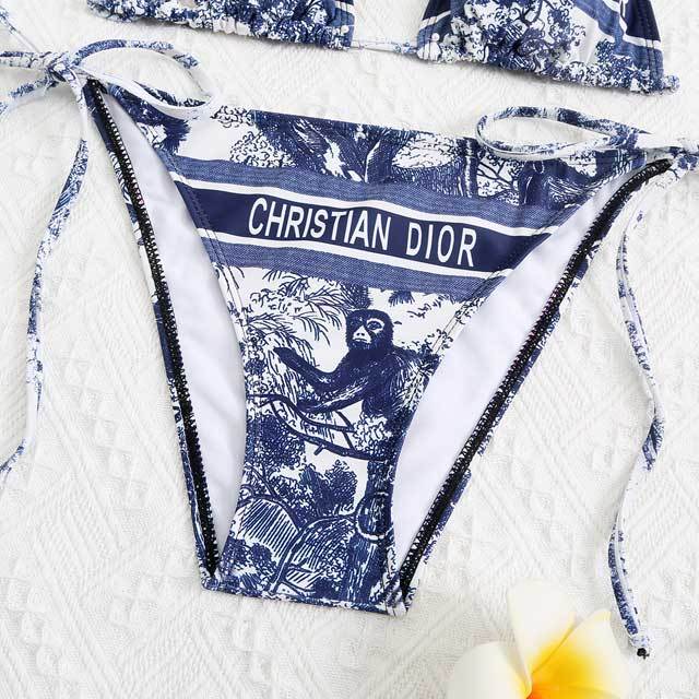 Chic Print Strappy Bikini Set
