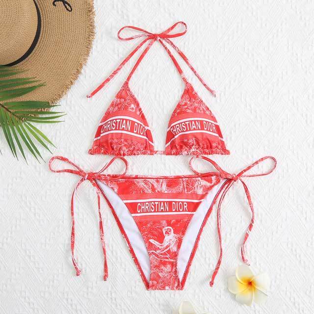 Chic Print Strappy Bikini Set