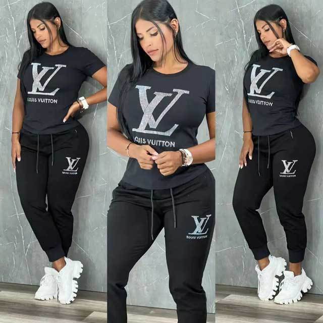Rhinestones Short Sleeve Tracksuit Set