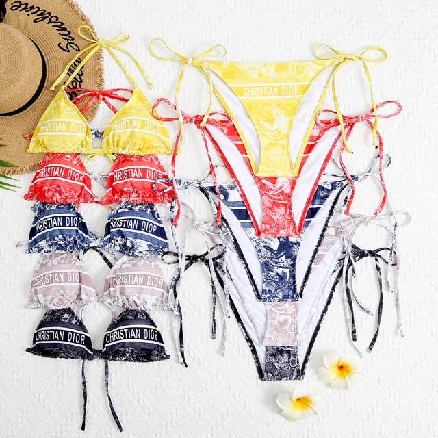 Chic Print Strappy Bikini Set