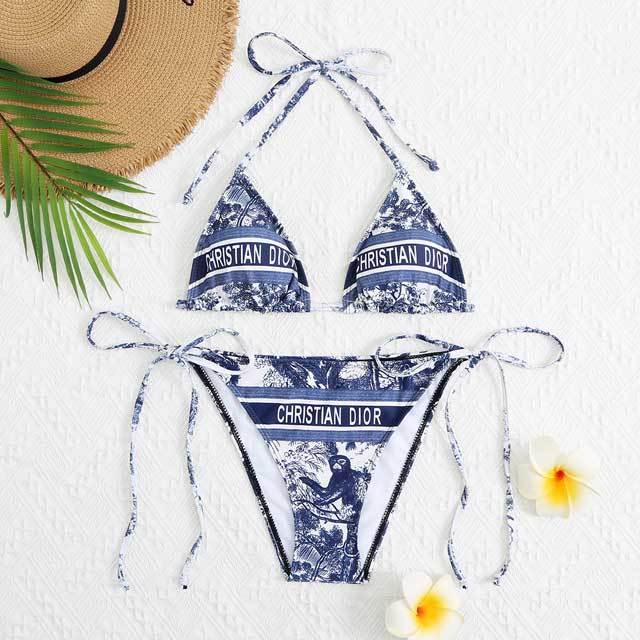 Chic Print Strappy Bikini Set