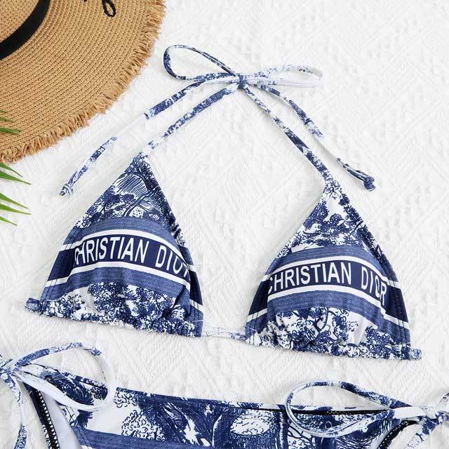 Chic Print Strappy Bikini Set