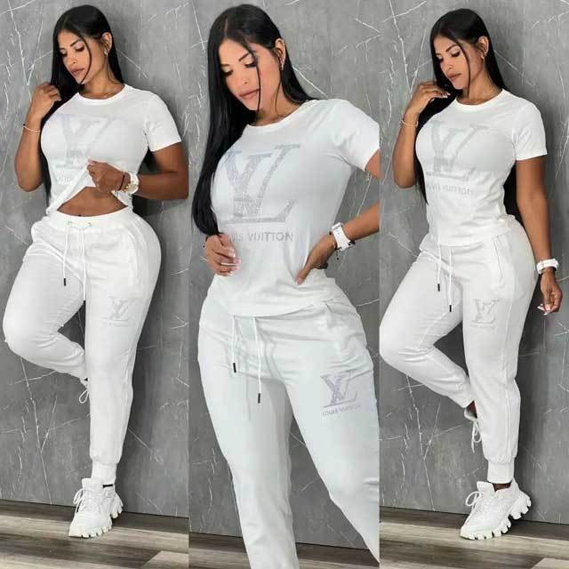 Rhinestones Short Sleeve Tracksuit Set