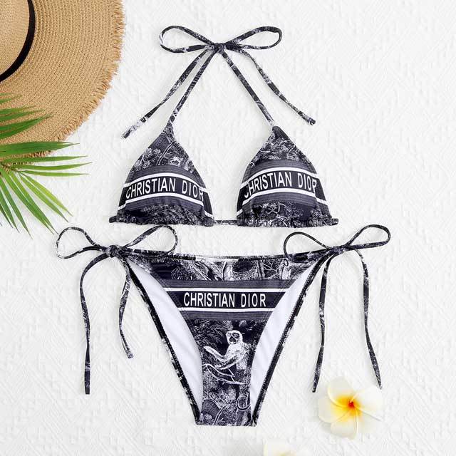 Chic Print Strappy Bikini Set