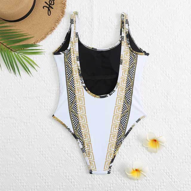 Printed Backless Fashion One Piece