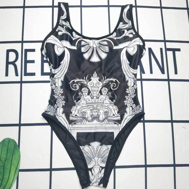 Printed Backless Beach Swimsuit