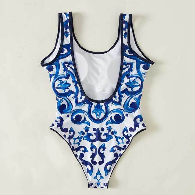 Printed Backless Beach One Piece