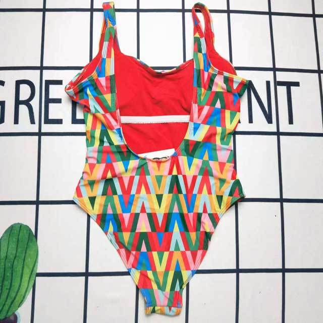 Colorful Printed Backless One Piece