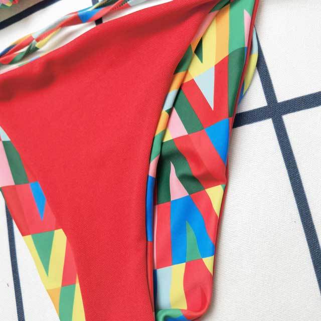 Colorful Printed Strappy Vacation Bikini