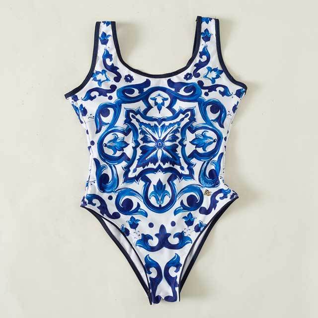 Printed Backless Beach One Piece