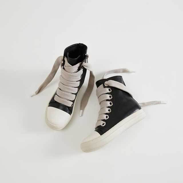 Big Lace-Up Fashion Leather Sneakers