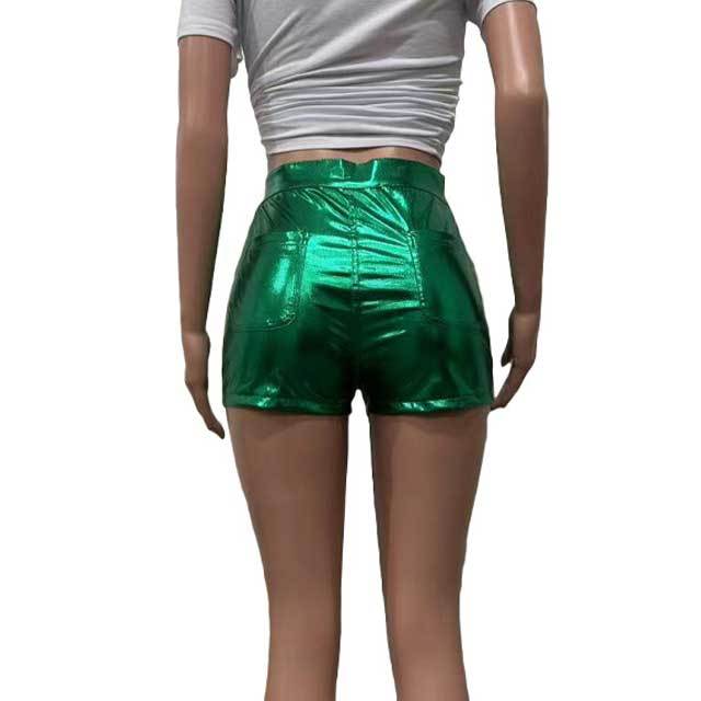 Candy Color PU Leather Biker Shorts