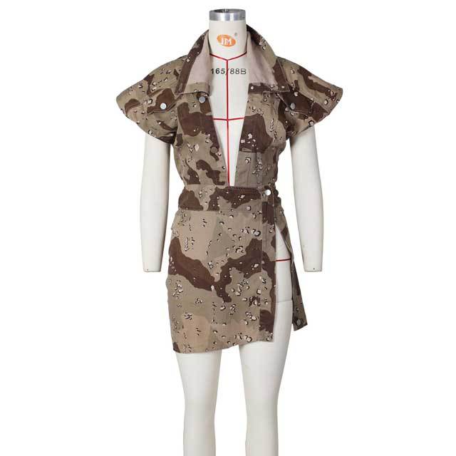 Camo Print Slit Skirt Set