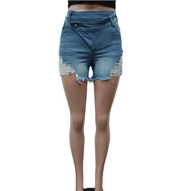 Wash Ripped Denim Shorts