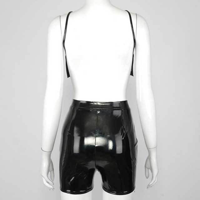 Leather Backless Top Short Set