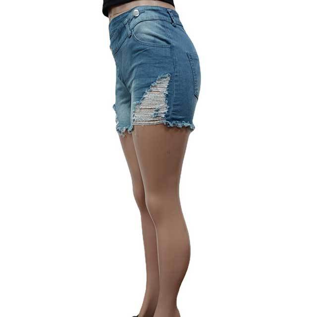 Wash Ripped Denim Shorts