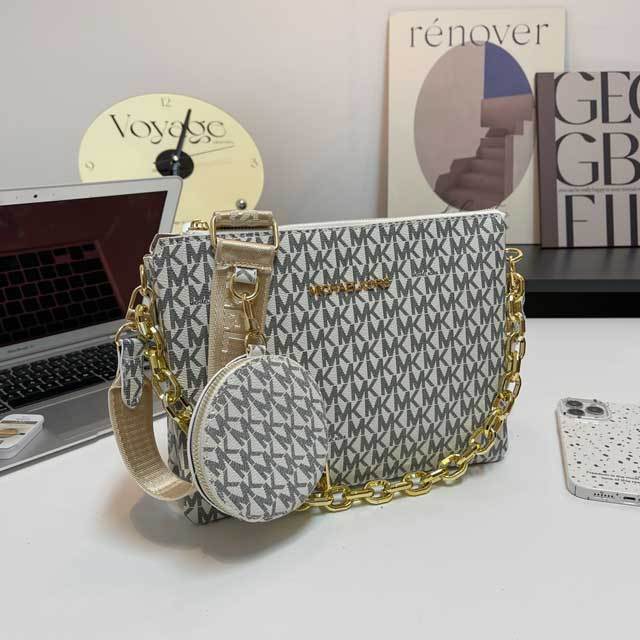 Gold Chain Leather Printed Crossbody Bag