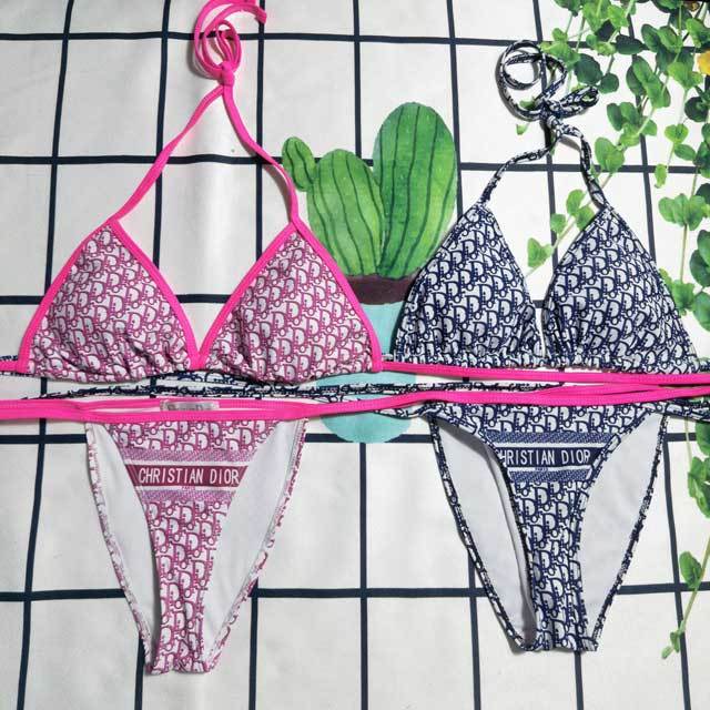 Letter Print Strappy Women Bikini