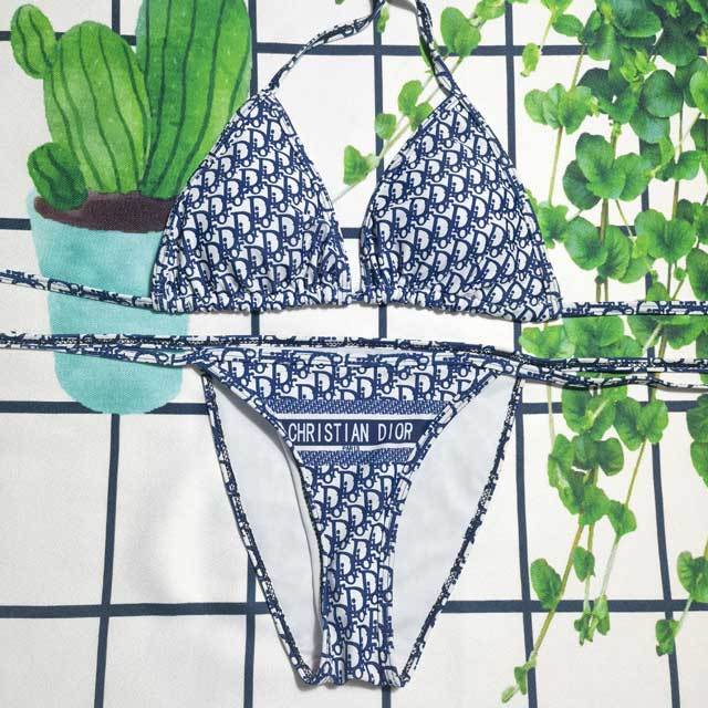 Letter Print Strappy Women Bikini