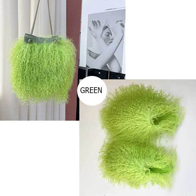 Furry Slides Shoes Bags Set