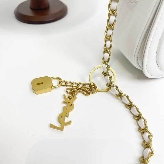 Gold Chain Leather Crossbody Bag