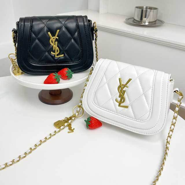 Gold Chain Leather Crossbody Bag